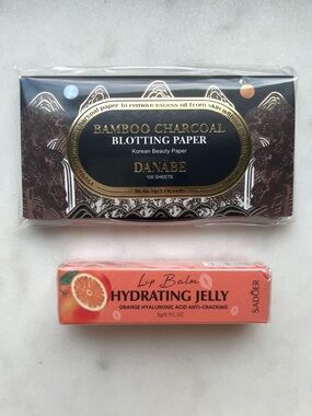 SET OF 2, SADOER Hyaluronic Acid Lip Balm & Bamboo Charcoal Blotting Paper